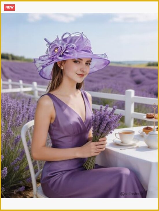 Organza Fascinator Derby Church Hats for Women Tea Party Sun Hat main image 7